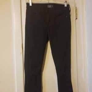 Abercrombie Blk Skinny Jeans Ripped Knees Sz25 EUC